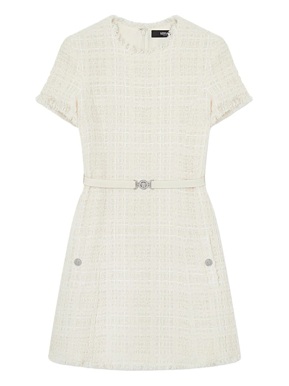 check-pattern cotton mini dress - 1