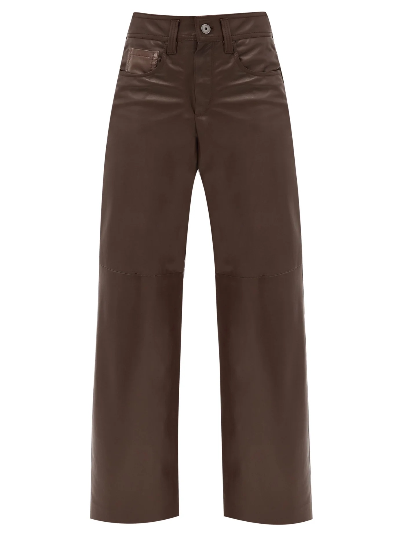 Wide-leg leather trousers - 1