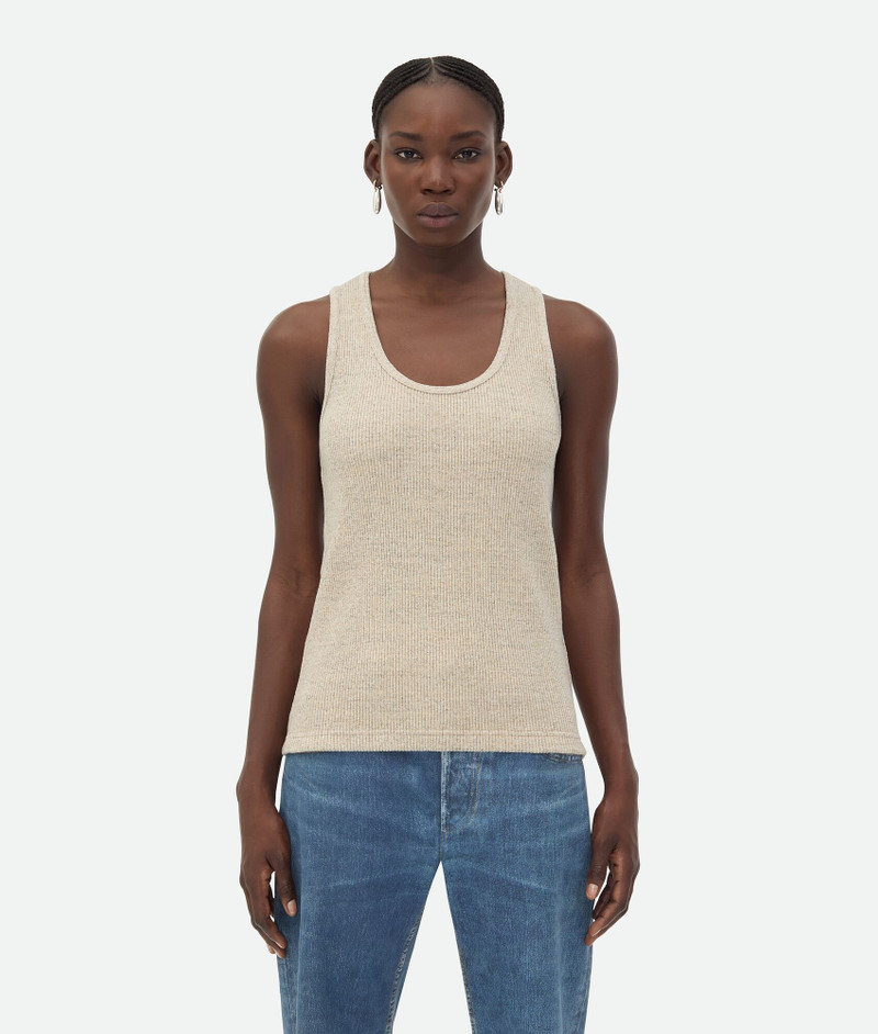 Melange Cotton Rib Tank Top - 1