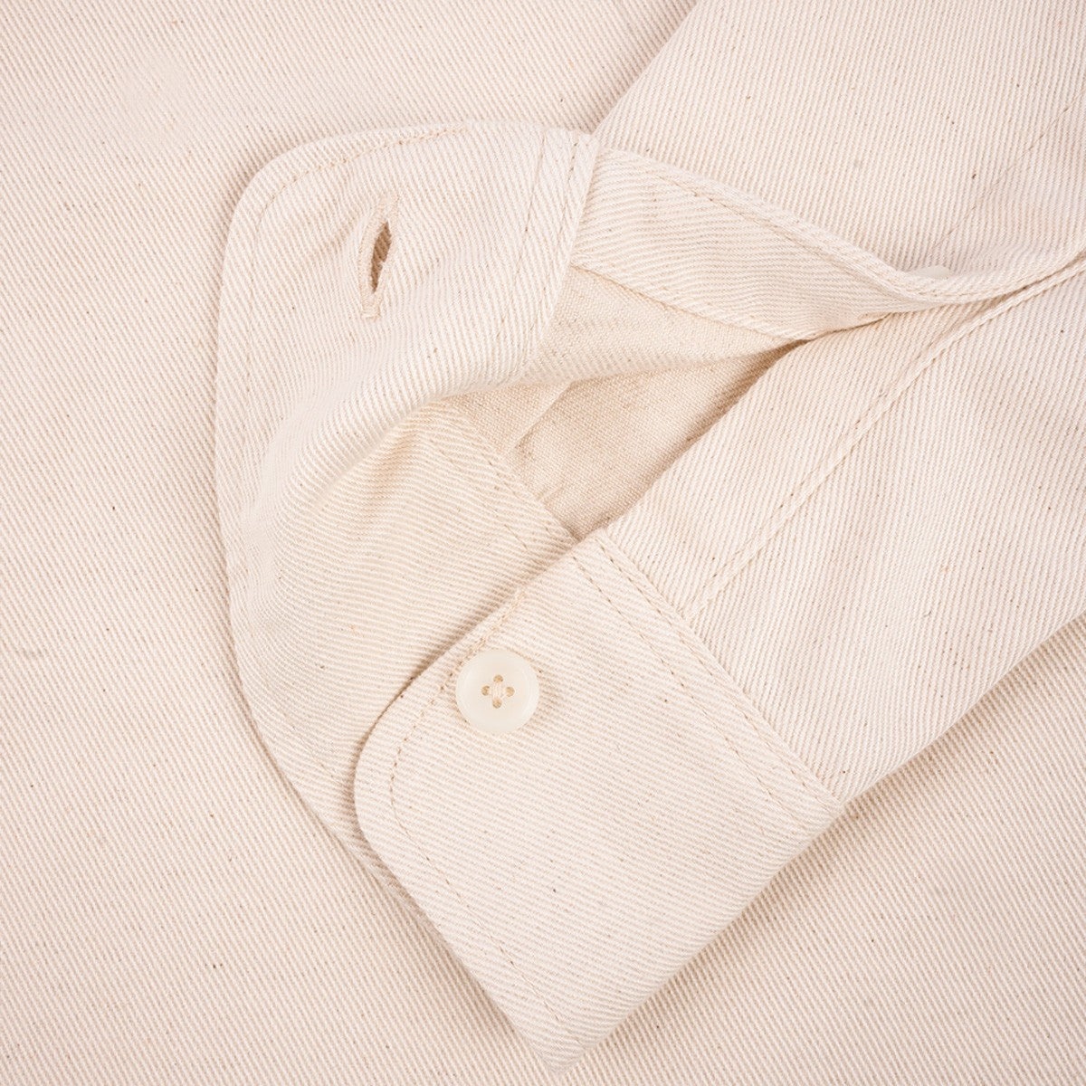 IHSH-414-WHT 9oz Cotton Linen Work Shirt Off White - 4