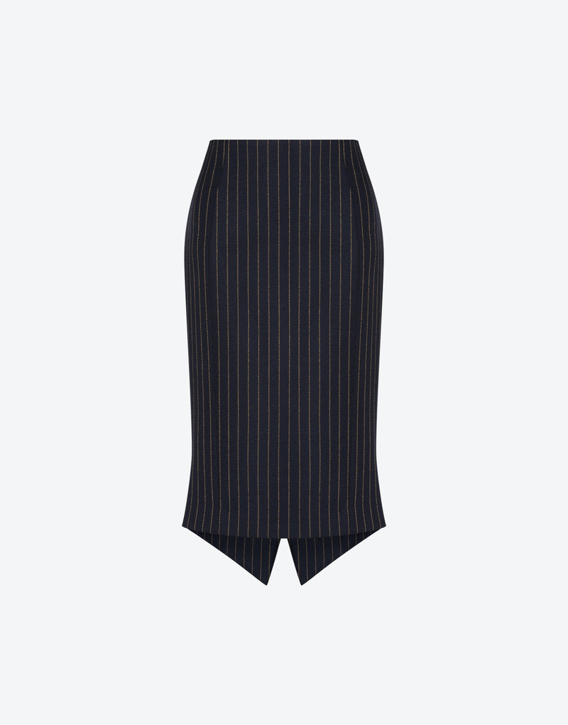 PINSTRIPE WOOL SKIRT 1