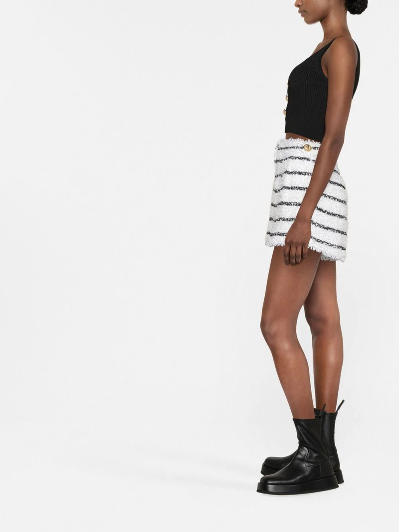 Balmain striped tweed shorts outlook
