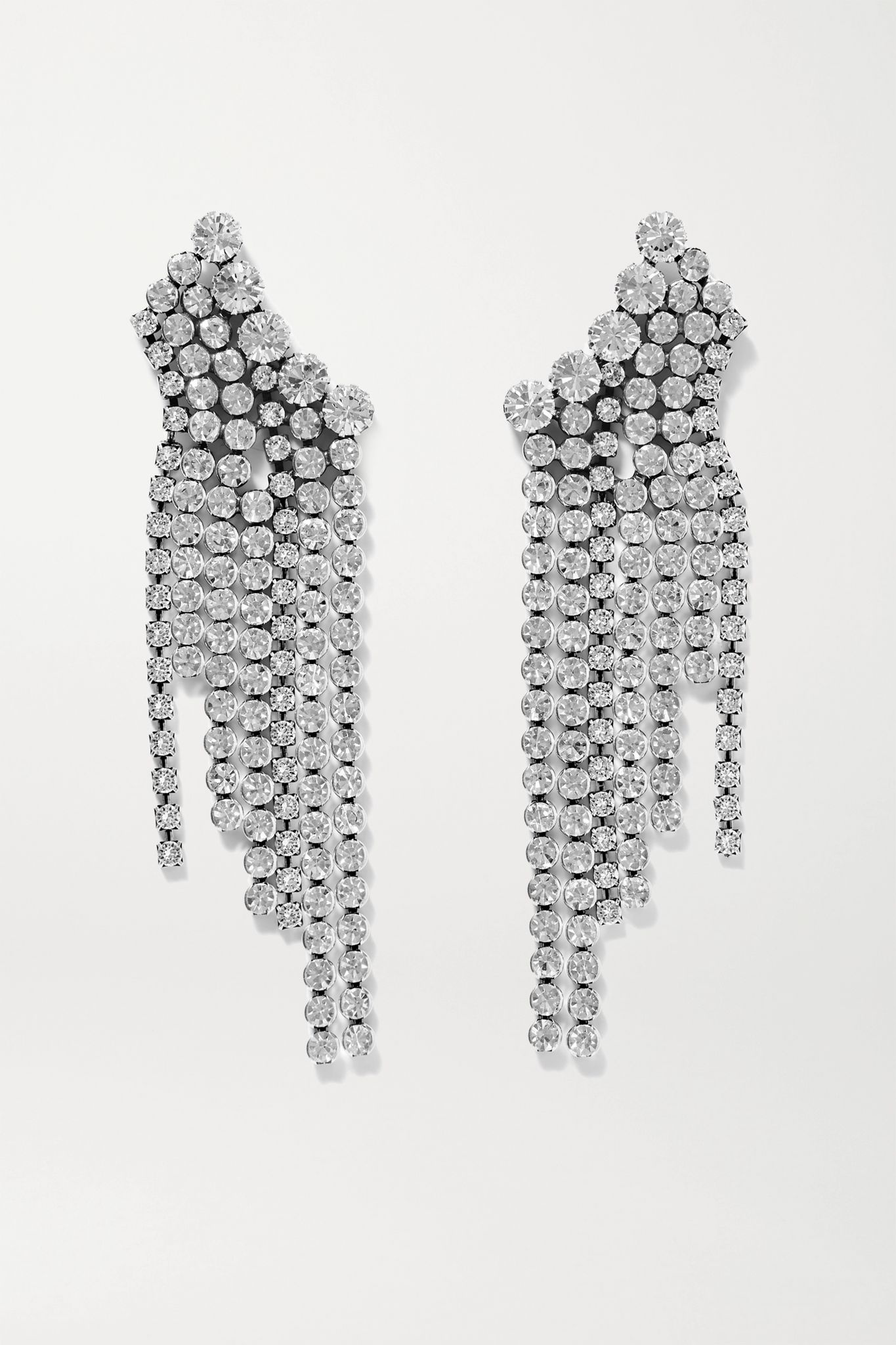 Silver-tone crystal earrings - 1