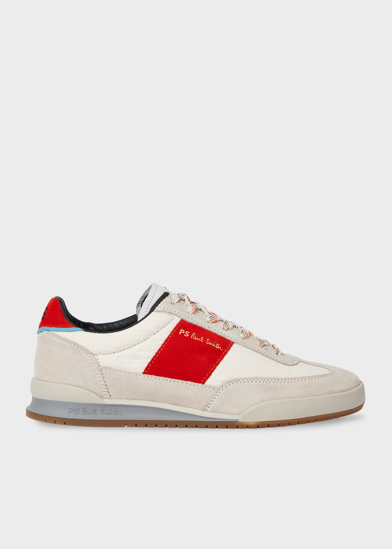 White and Red 'Dover' Trainers 1