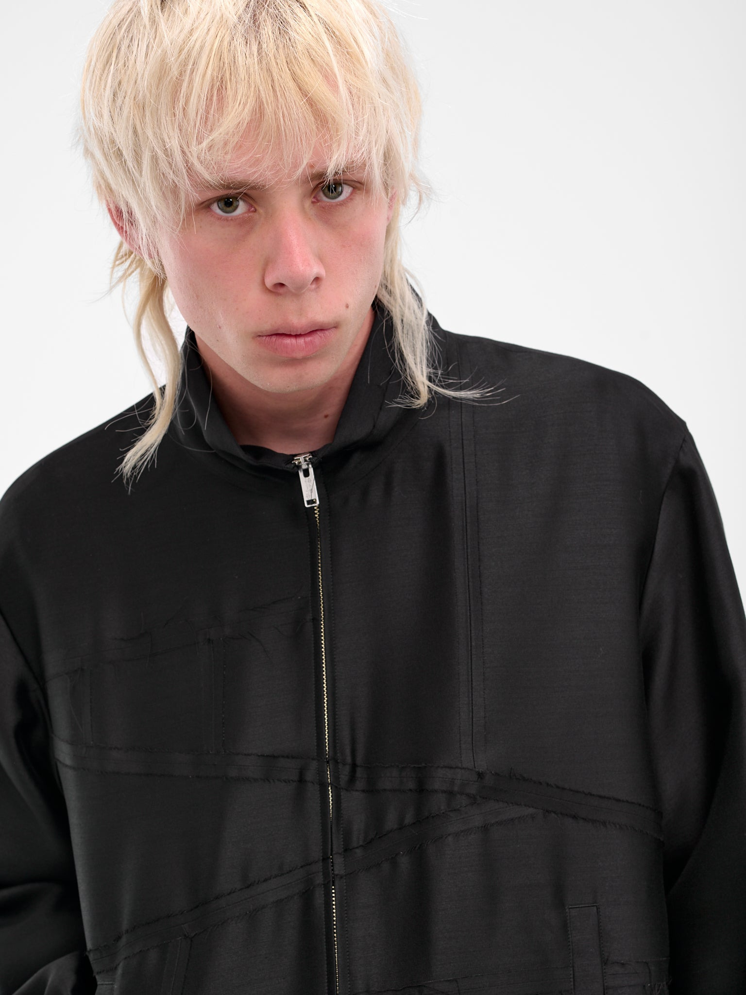 Black Deconstructed Zip Bomber Blouson - 4