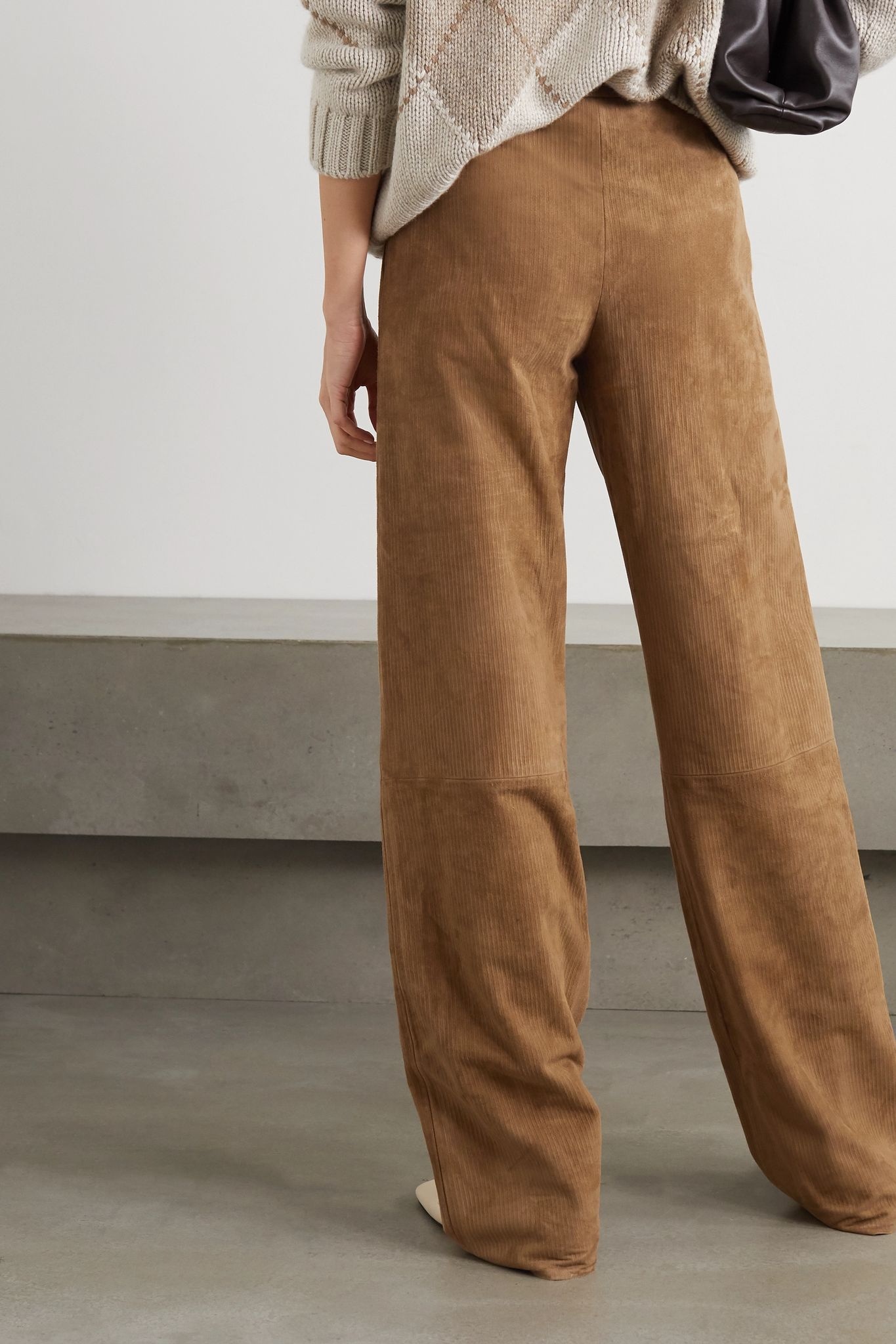 Suede straight-leg pants - 3