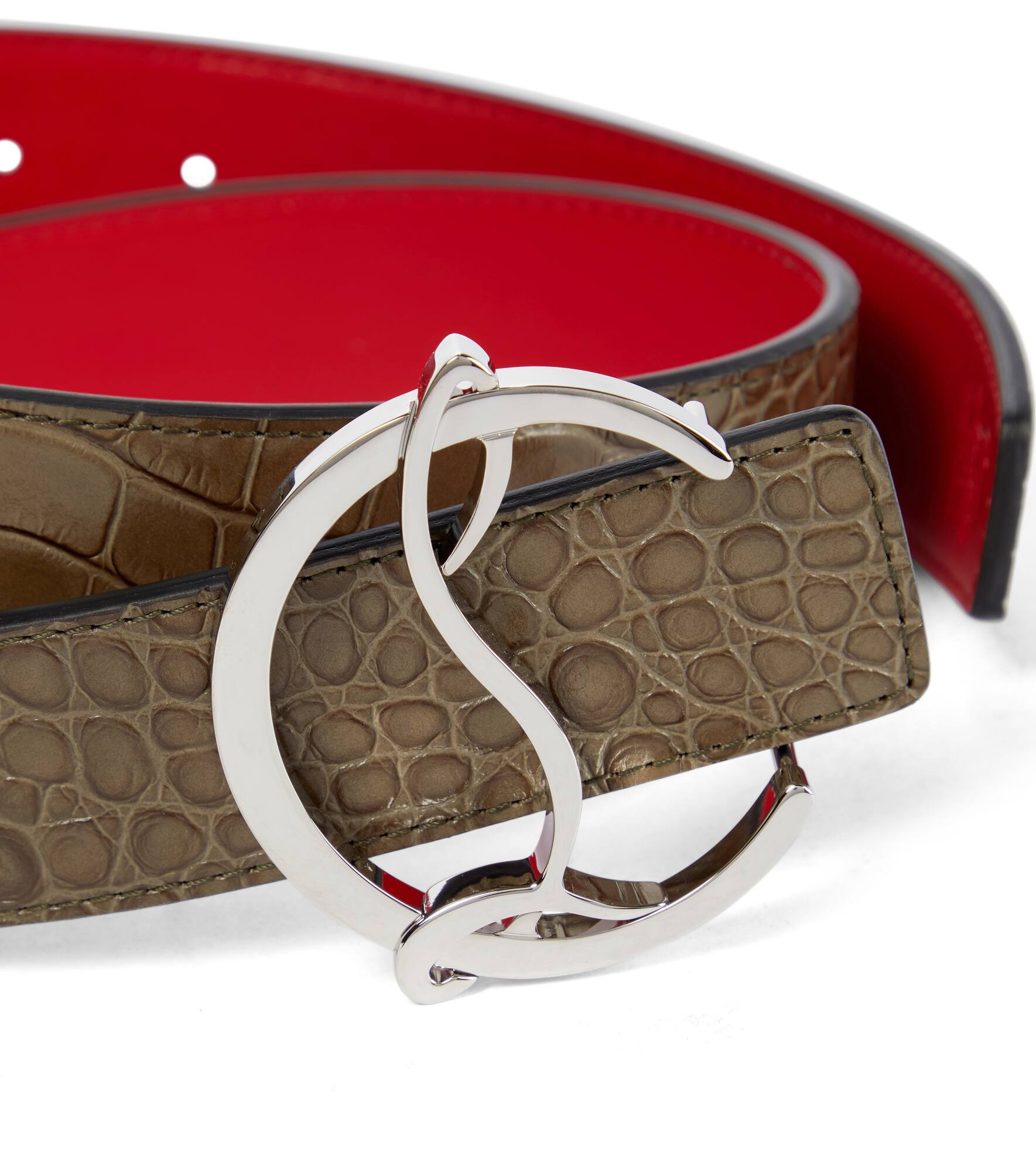 CL Logo reversible leather belt - 3