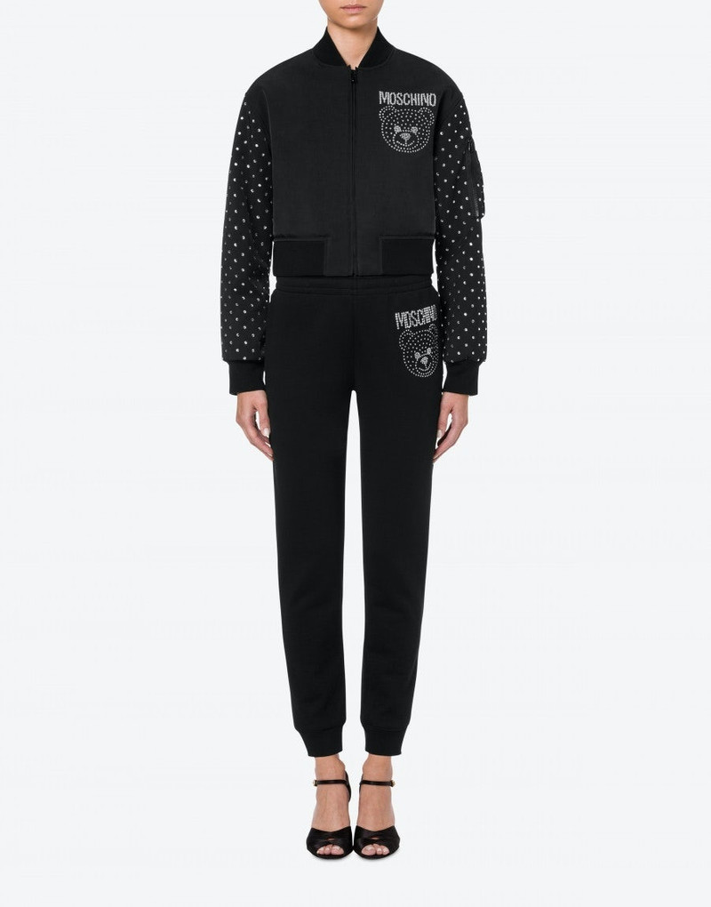 Moschino CRYSTAL TEDDY HEAVY NYLON BOMBER outlook