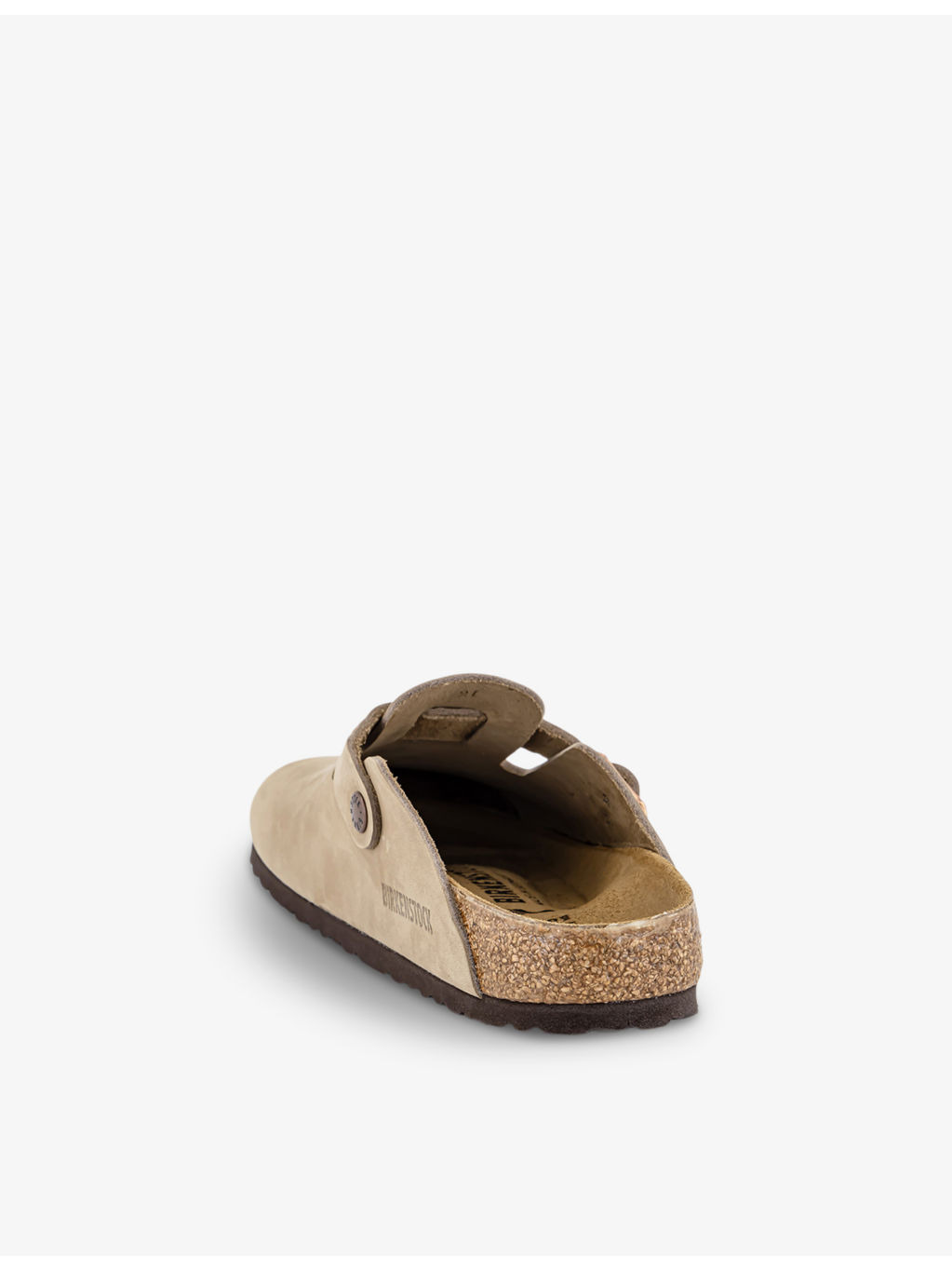 Boston logo-embossed suede clogs - 4