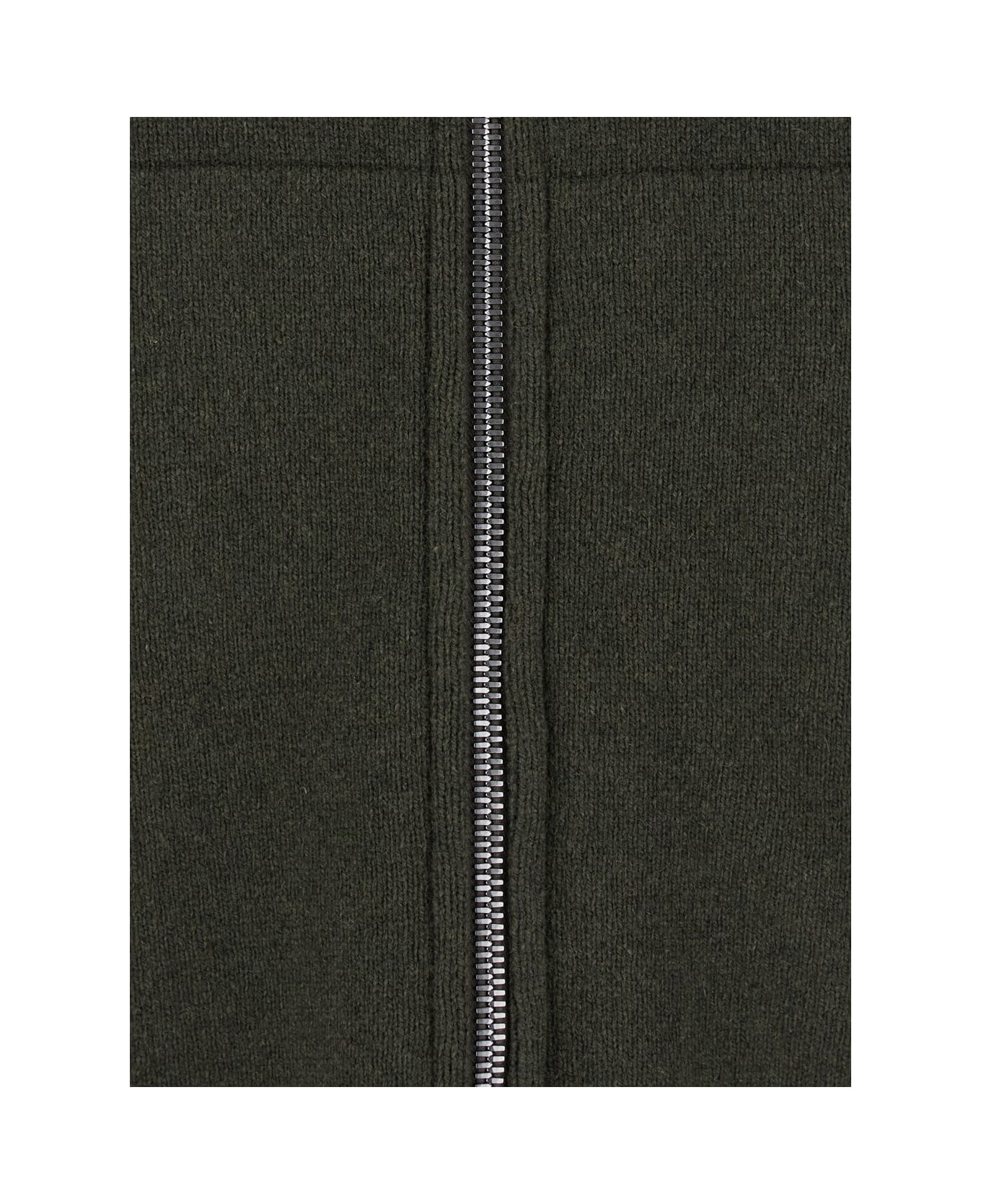 Green Sweatshirt With Contrasting Drawstring Hood In Cashmere And Wool Man - 3