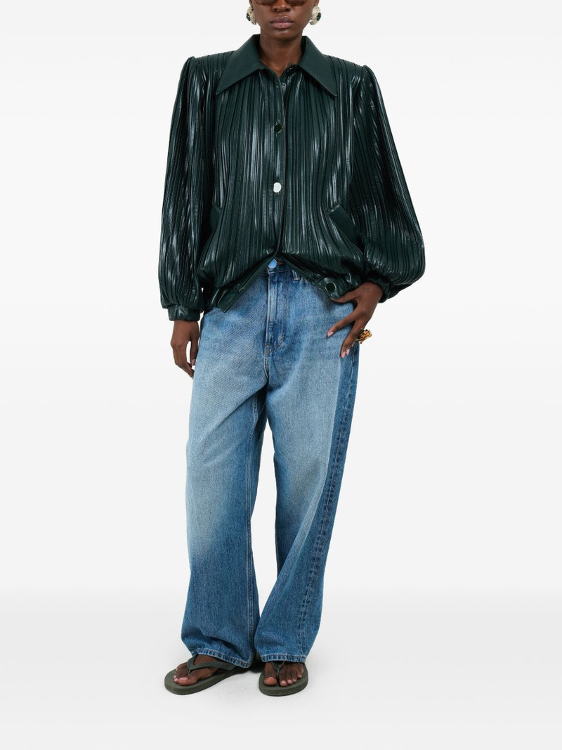 ROWEN ROSE pleated short bomber jacket outlook