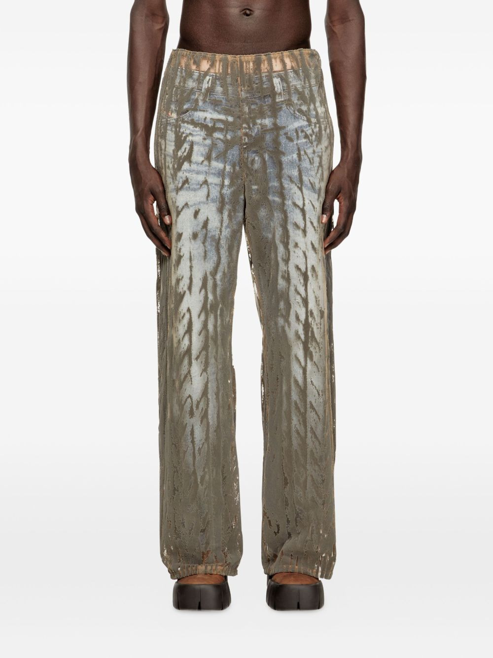 cable-print tulle trousers - 3