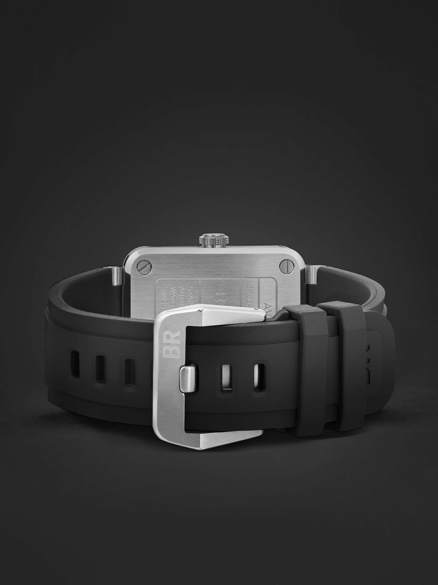 BR 03 Automatic 41mm Stainless Steel and Rubber Watch, Ref. No. BR03A-BL-ST/SRB - 6