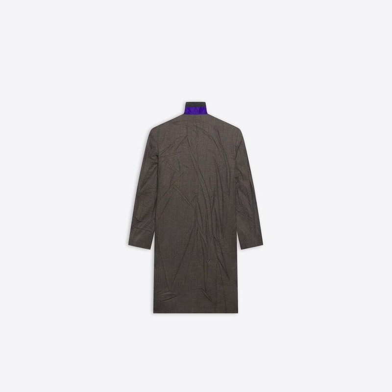 BALENCIAGA Parka Tailored Coat in Brown/marine Blue outlook