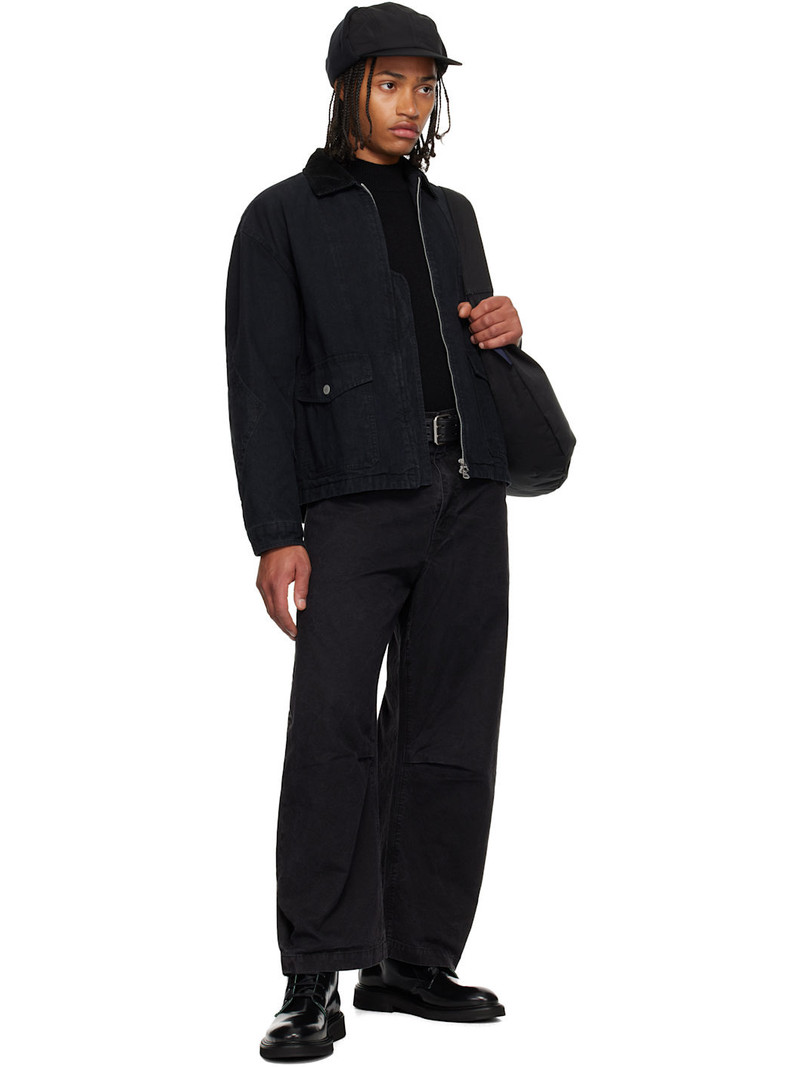 Comme des Garçons Homme Black Cotton Oxford Garment Treated Jacket outlook