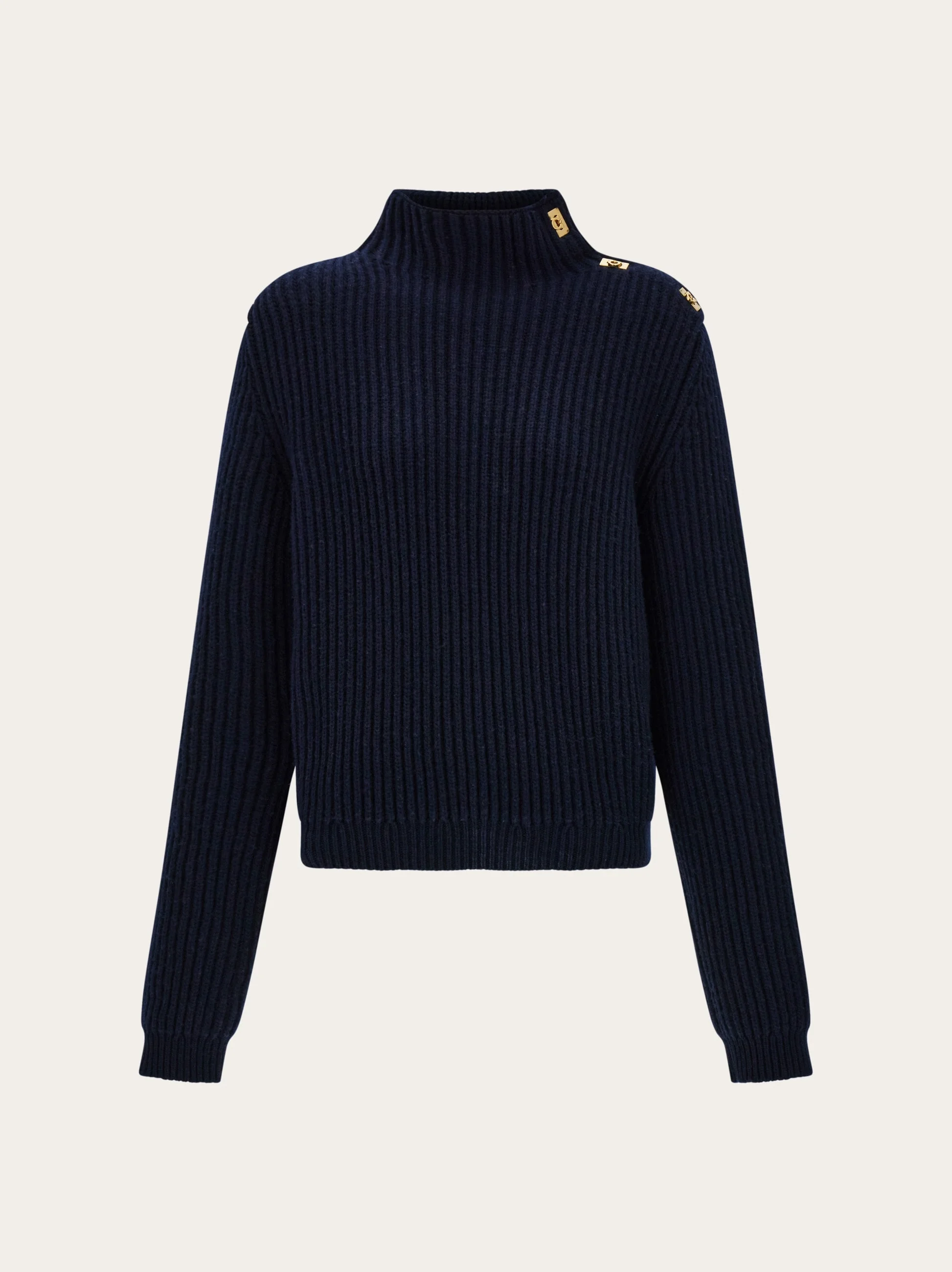 Knitted sweater with Gancini button detail - 1