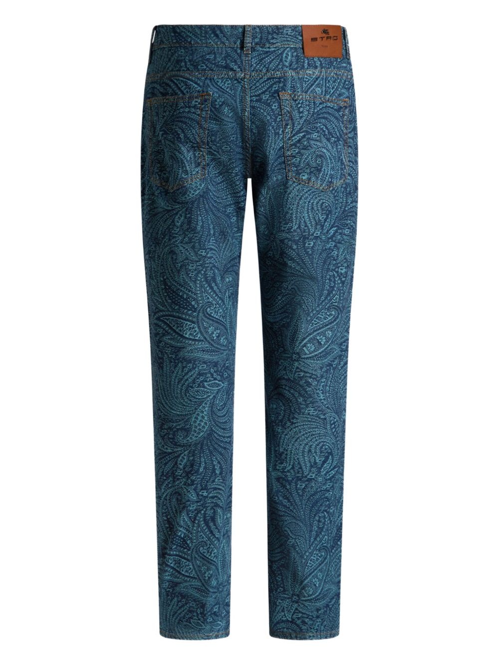 jacquard straight jeans - 2