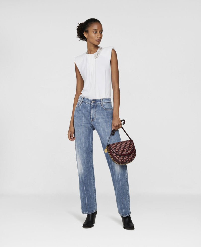 Stella McCartney Diamanté Striped Straight Denim Jeans outlook