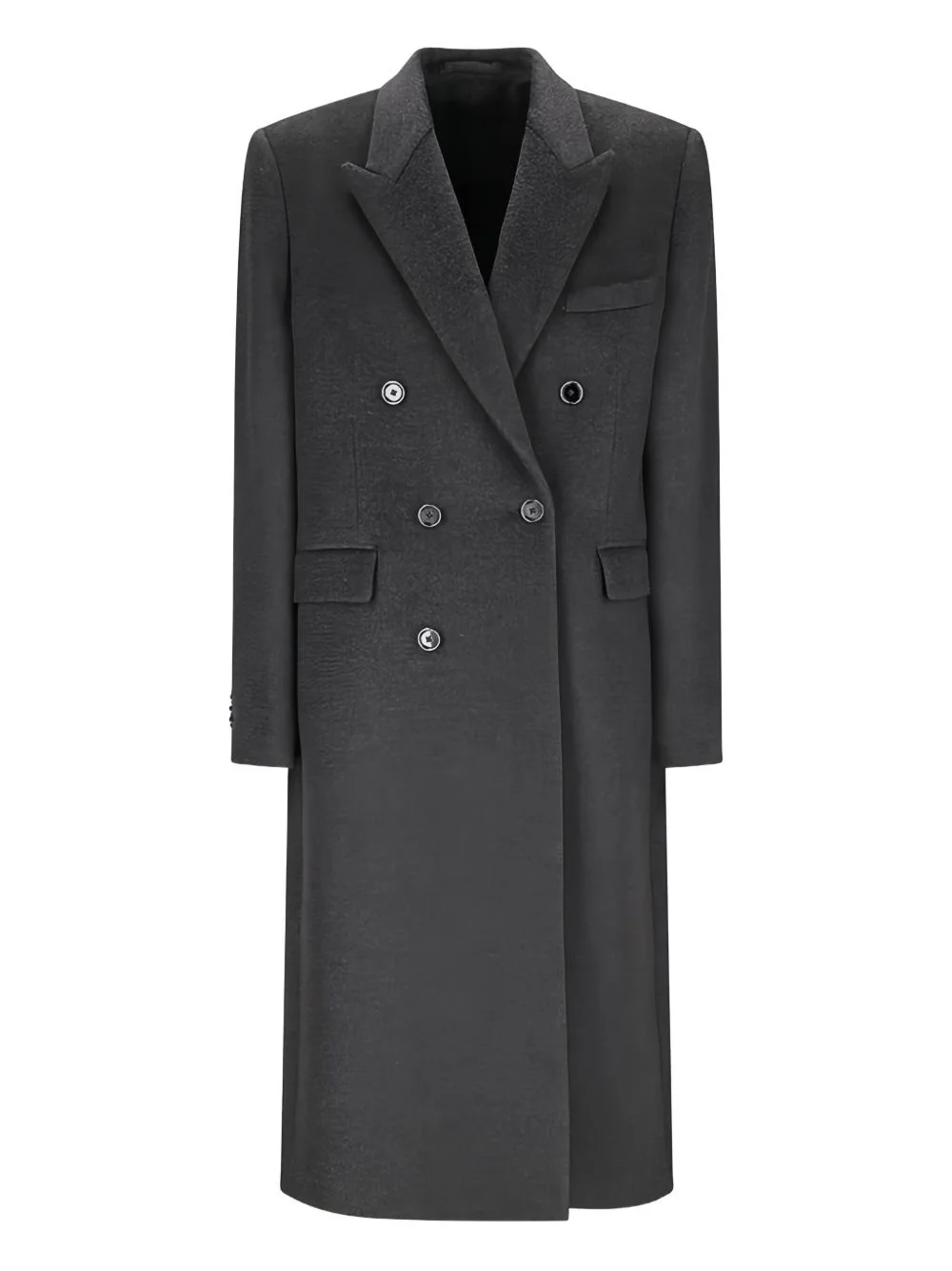 double-breasted wool coat - 1