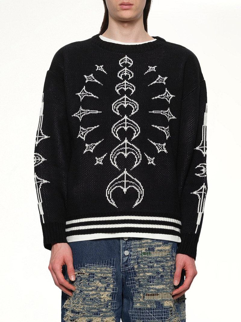 TC Bone Knit Sweater in Black/White 1