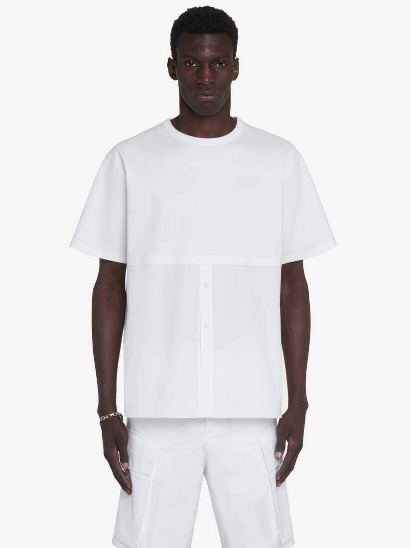 Men's Hybrid T-shirt in White - 1
