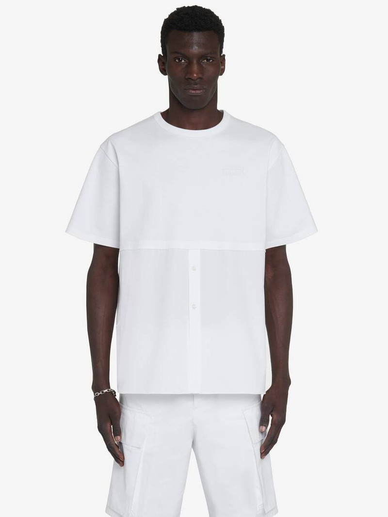 Men's Hybrid T-shirt in White 1