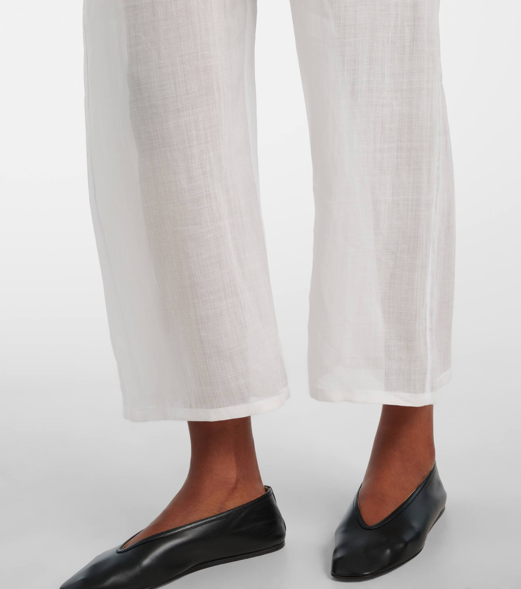Niko ramie cropped barrel-leg pants - 5