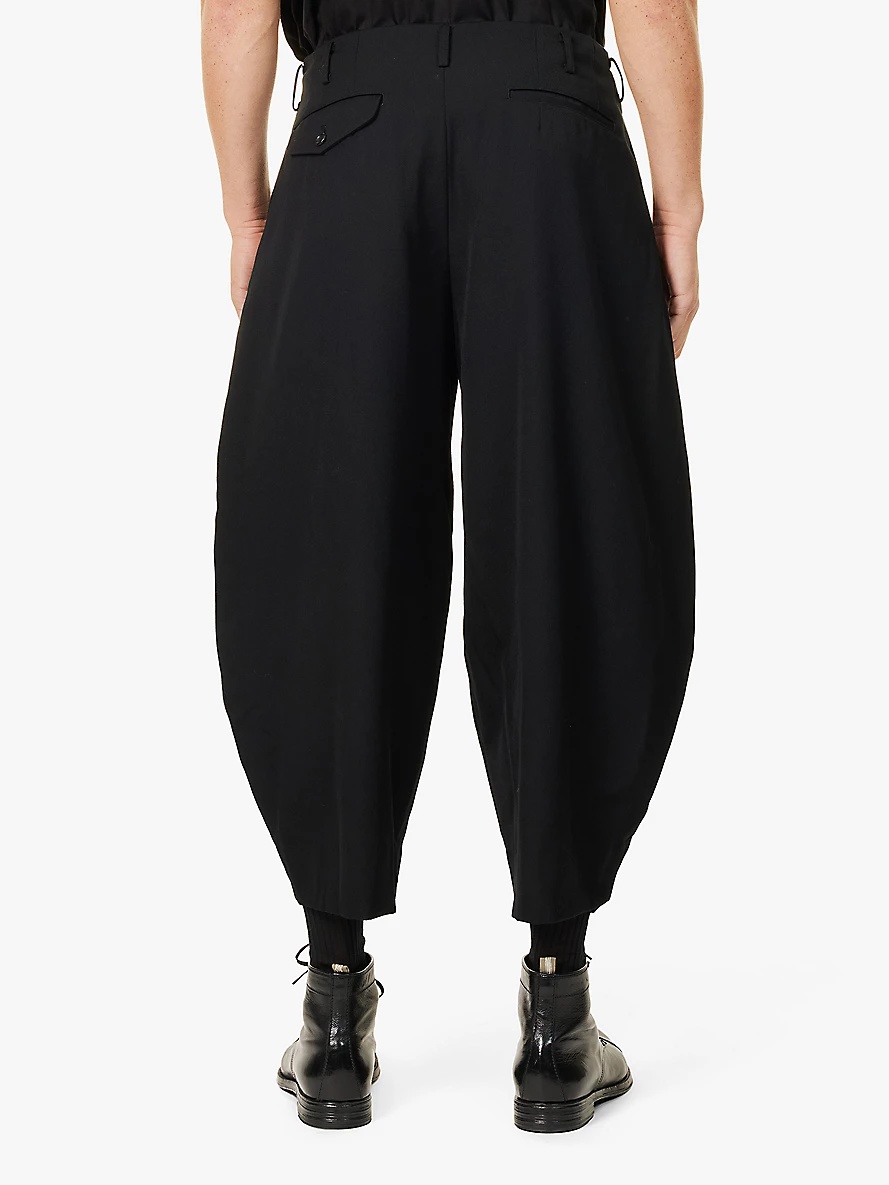 Balloon tapered-leg woven-wool trousers - 4