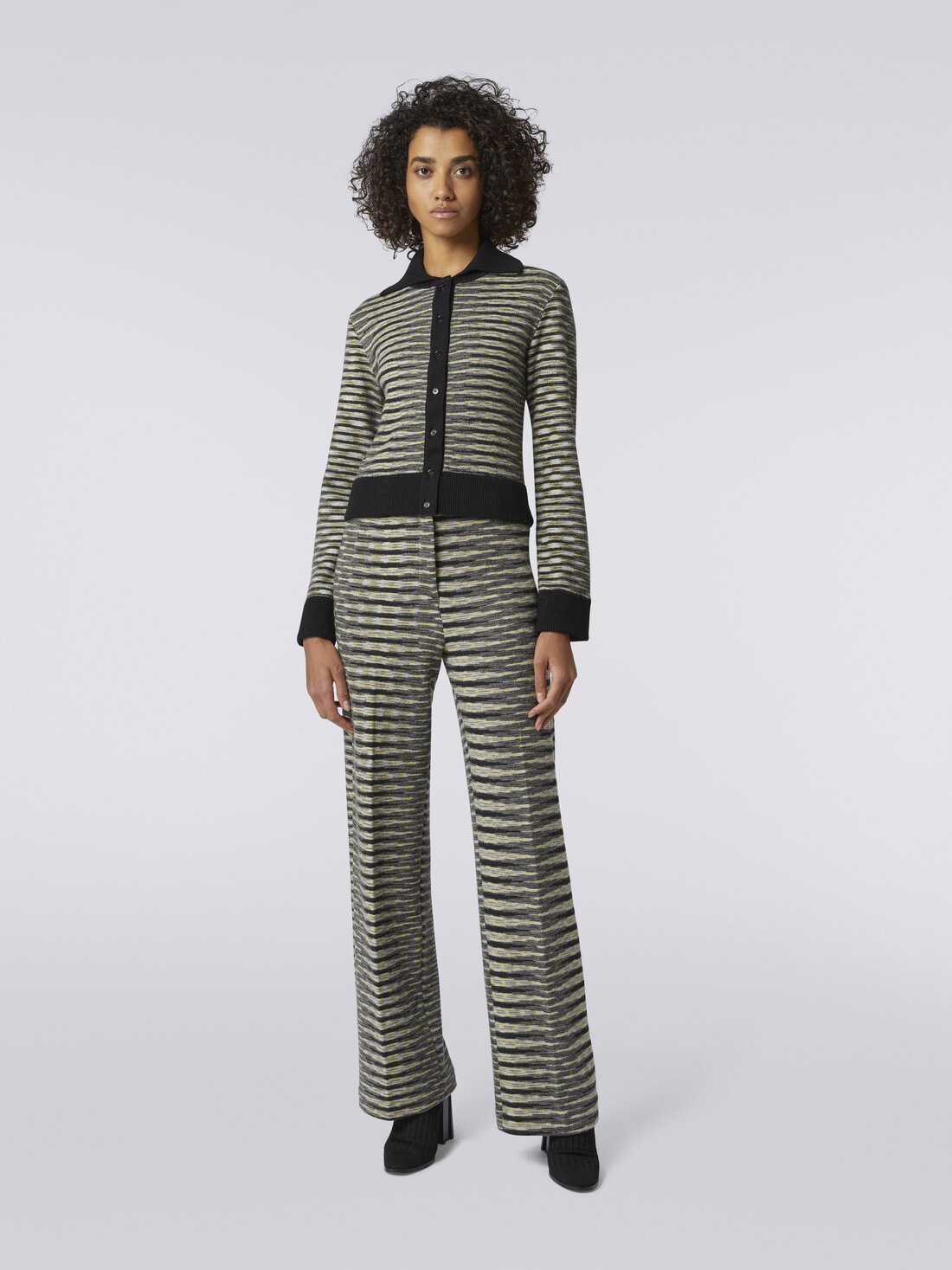 Straight high-rise wool blend trousers - 2