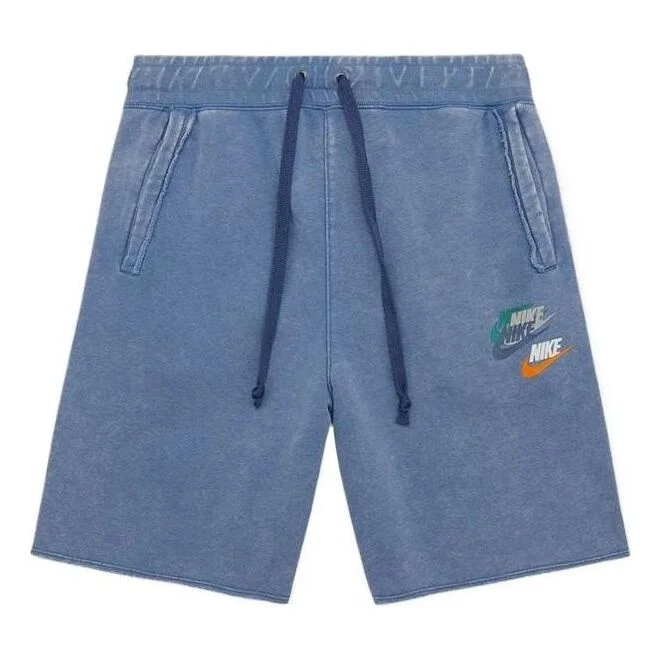 Men's Nike Alphabet Logo Straight Loose Casual Shorts Blue DV3315-410 - 1