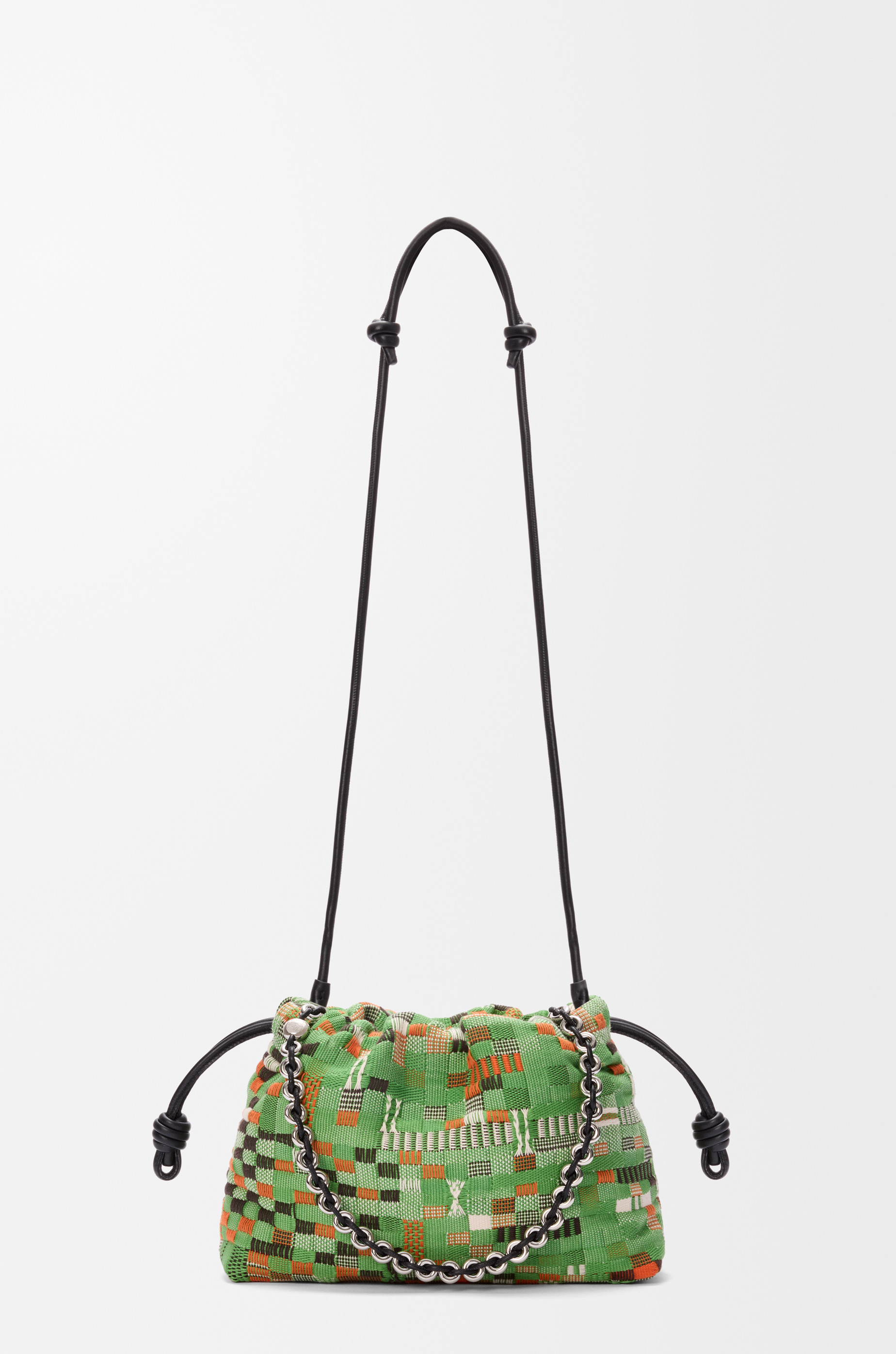Medium Flamenco purse in embroidered textile - 9