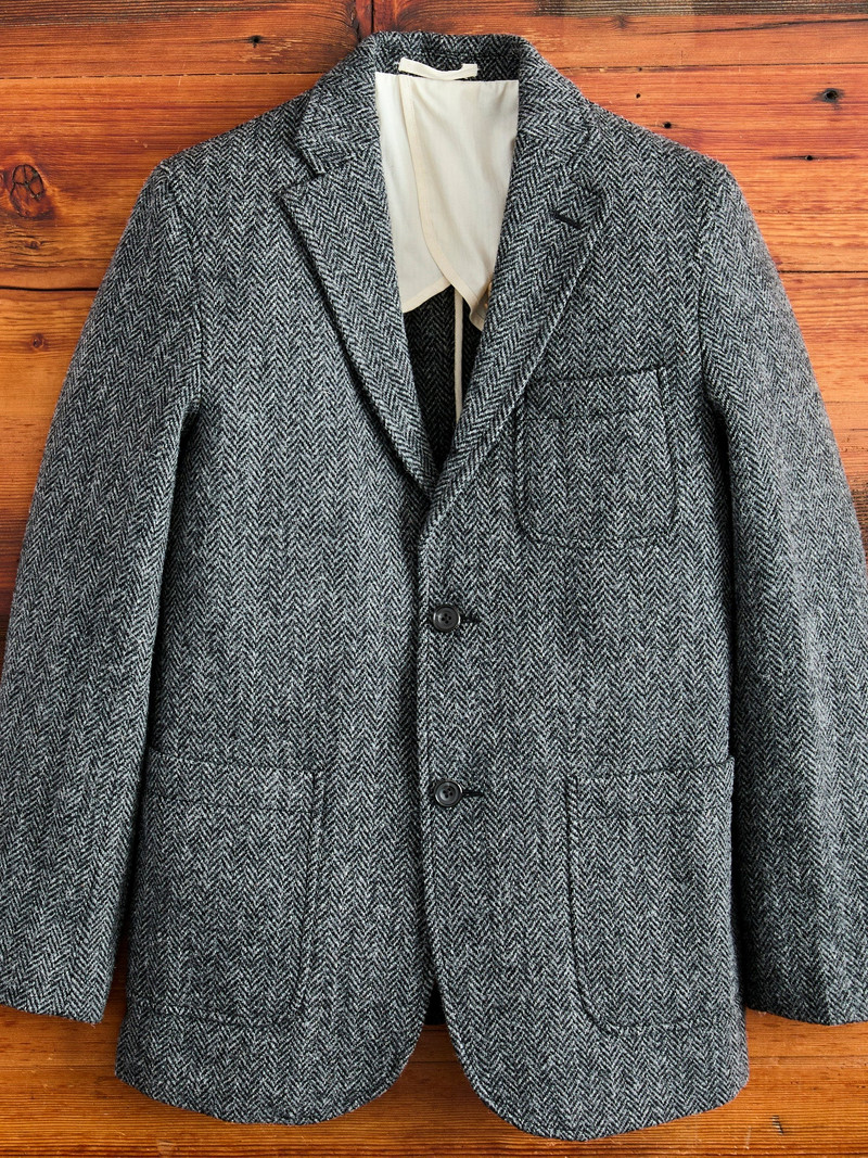 3B Comfort Harris Tweed Jacket in Grey Herringbone 1