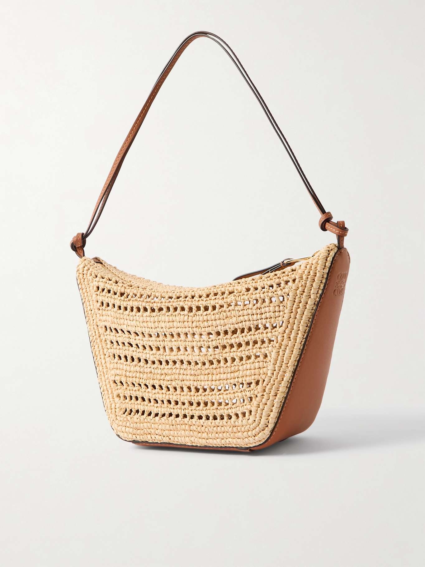 Loewe + Paula's Ibiza Hammock mini leather-trimmed raffia