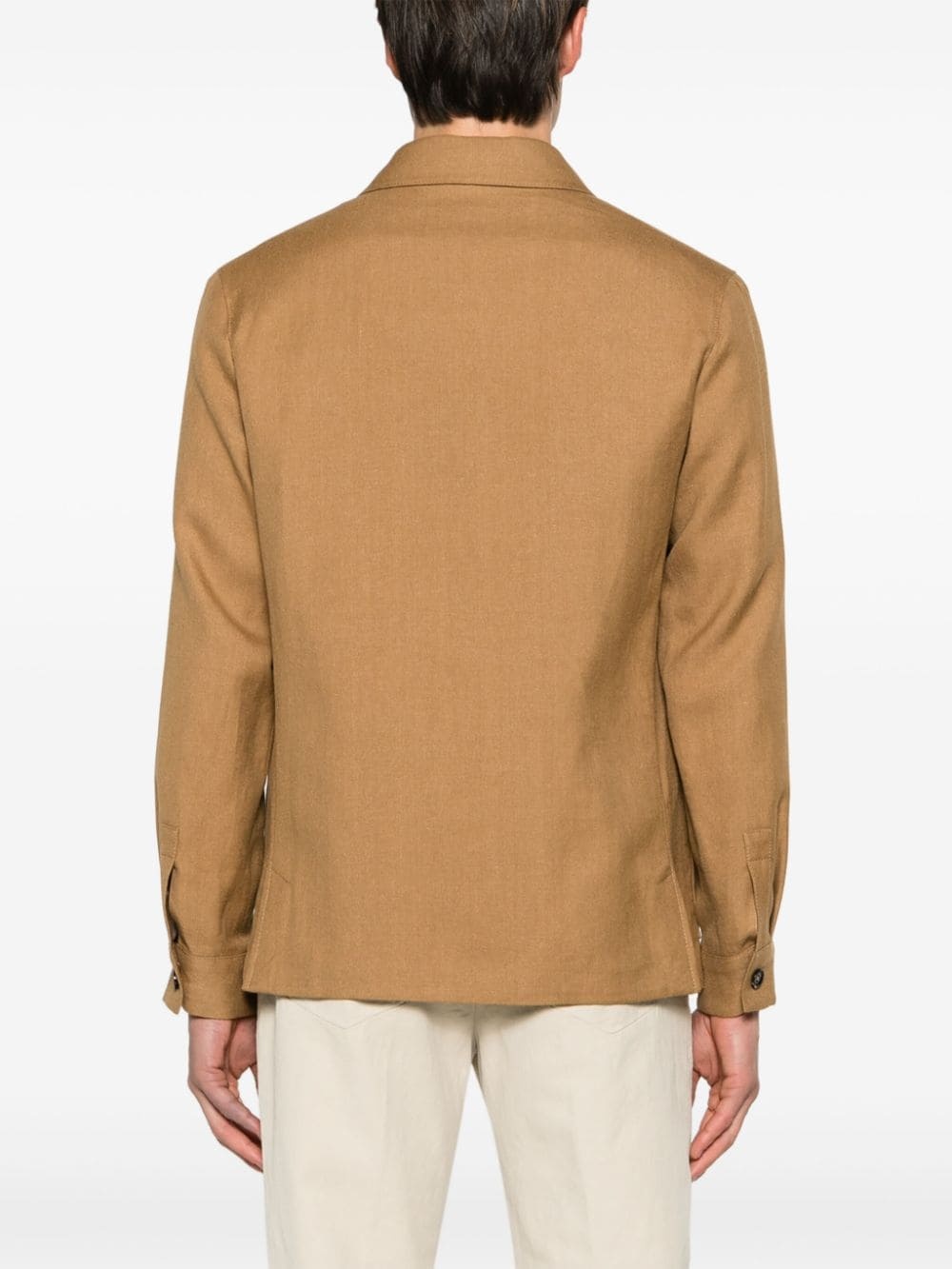 linen blend shirt jacket - 4