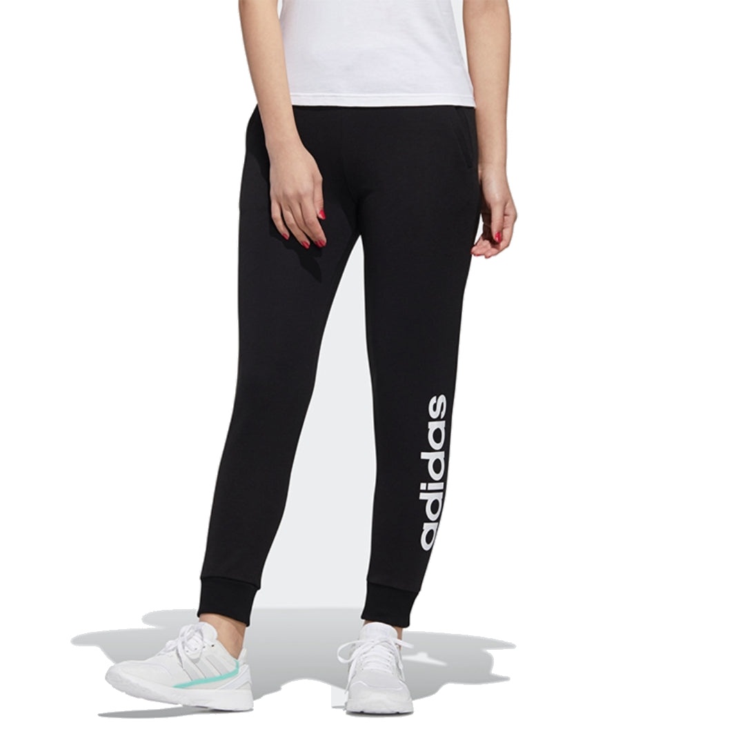 (WMNS) adidas Neo Essential Logo Pants Asia Sizing 'Black White' GJ7917 - 3