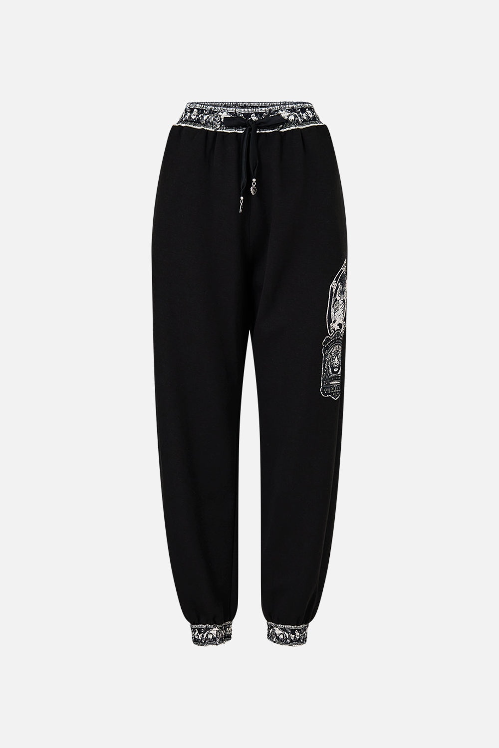 JERSEY TRACK PANT WITH SILK DETAILS - 1