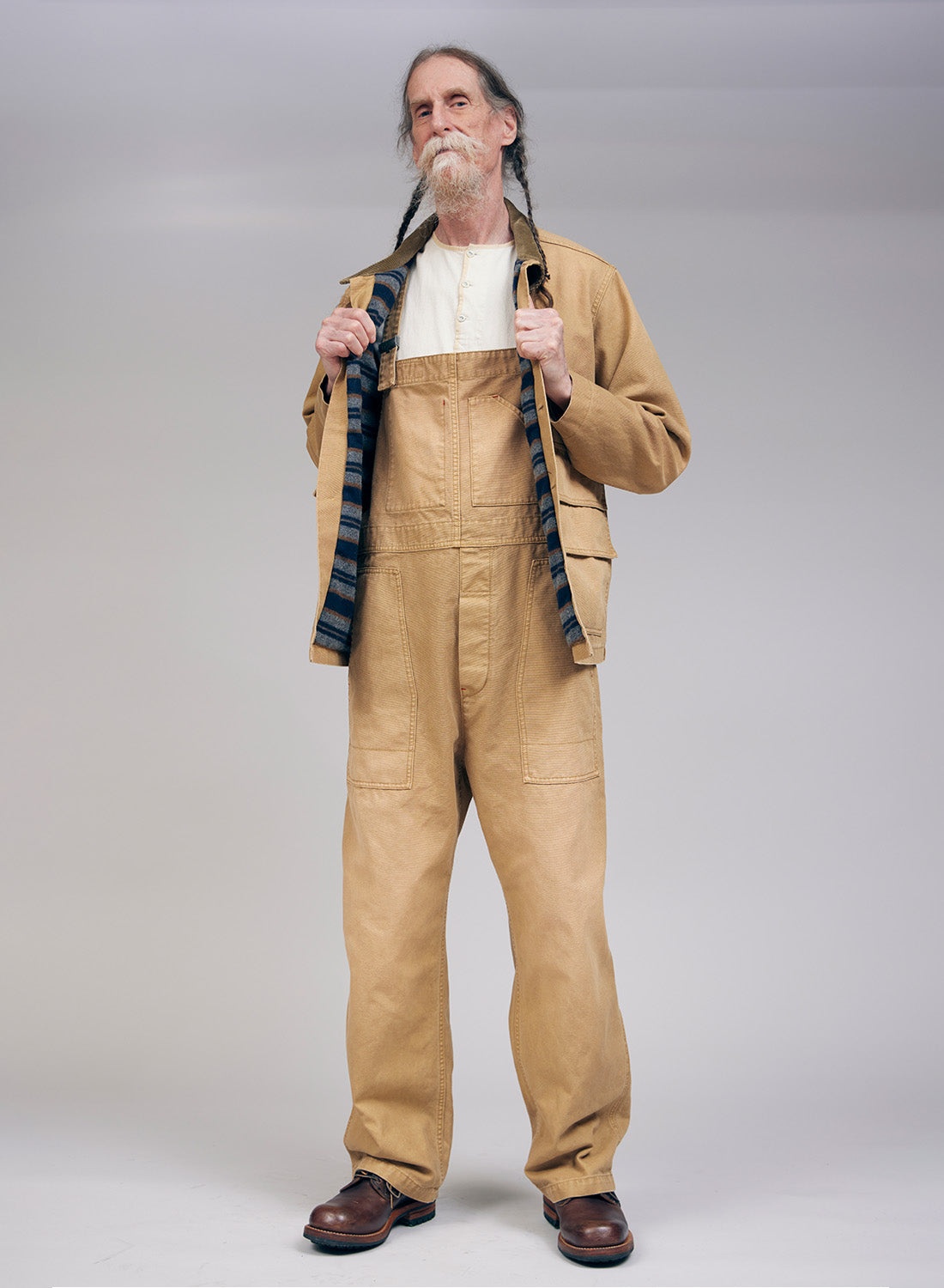 Hunting Chore Jacket Canvas in Tan - 4