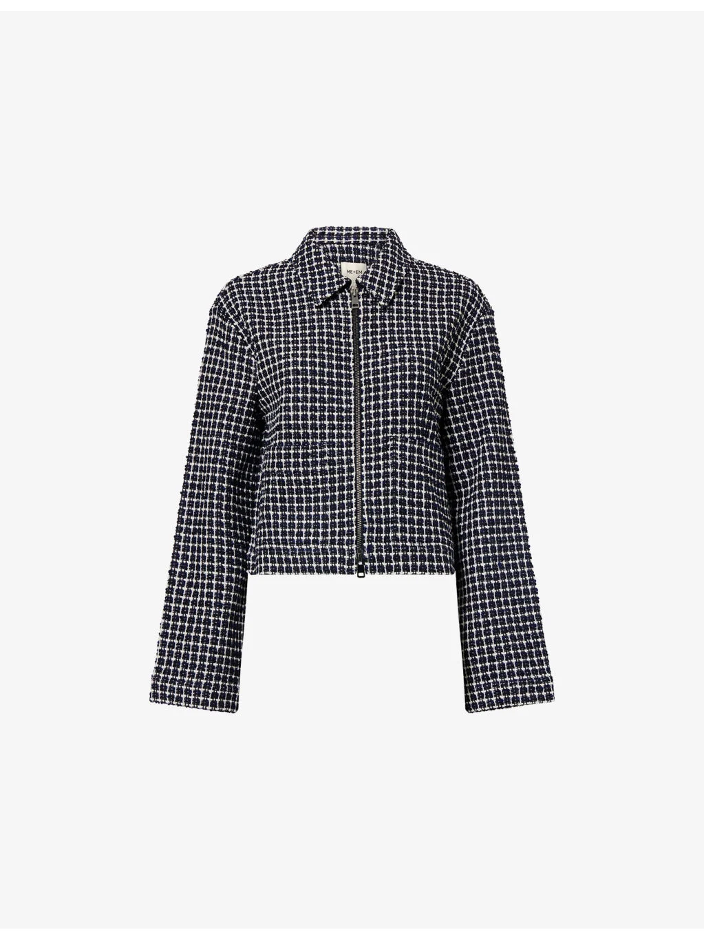 Textured Relaxed-Fit Zip-Front Cotton-Blend Top - 1