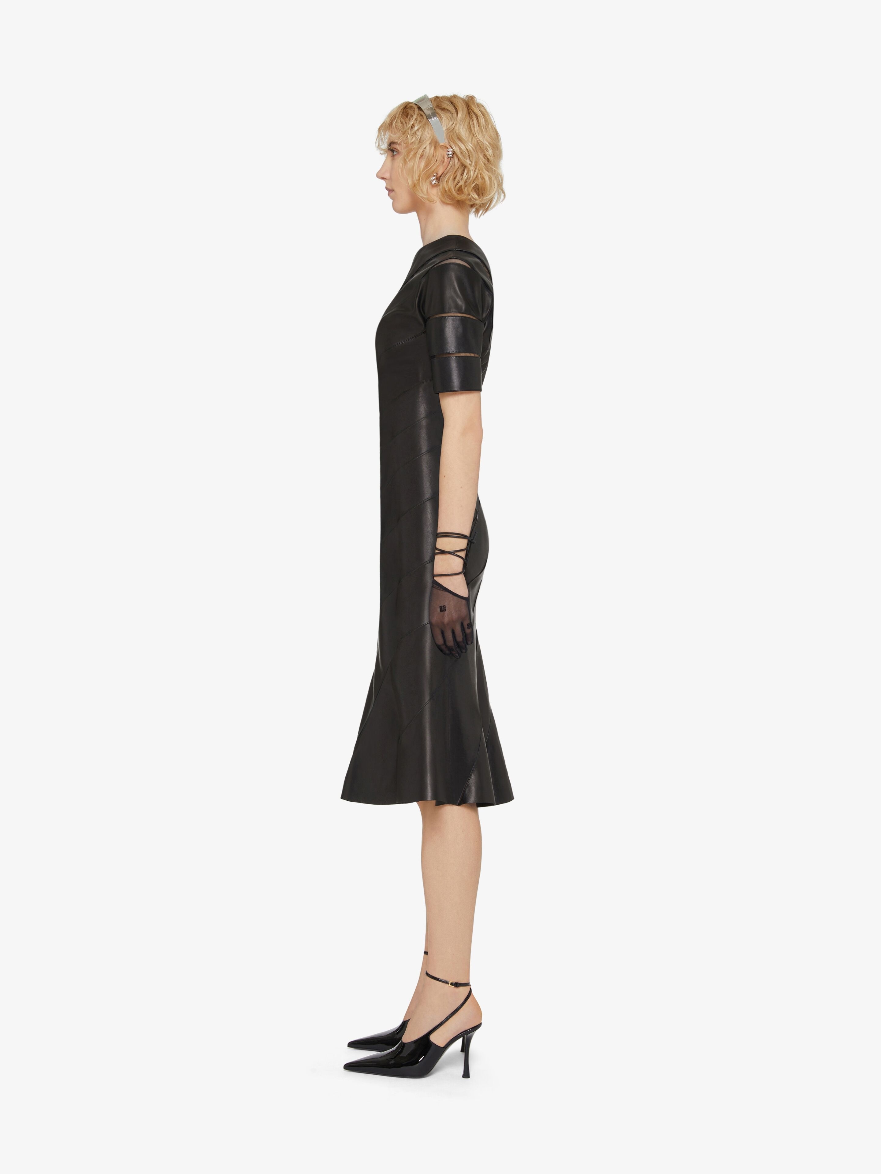 ASYMMETRICAL DRESS WITH LEATHER BANDS - 3