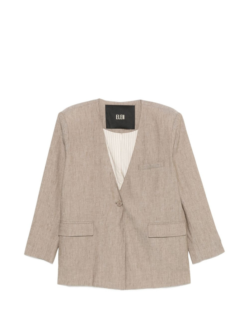collarless single-breasted blazer 1
