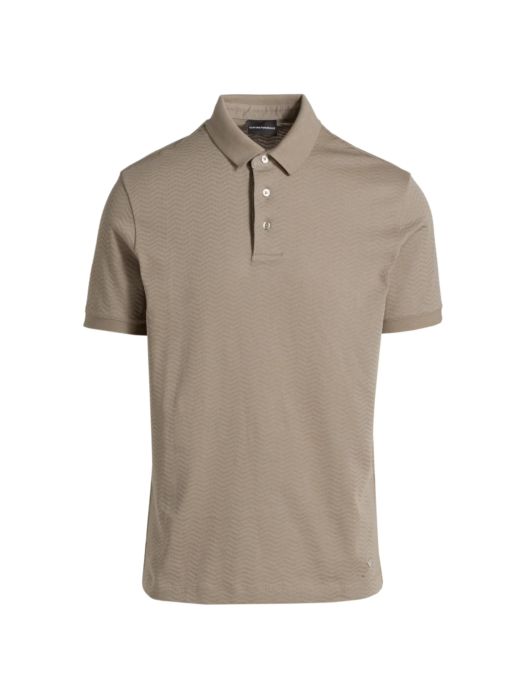 Men's Chevron Cotton Jersey Polo Shirt - Tan - 1