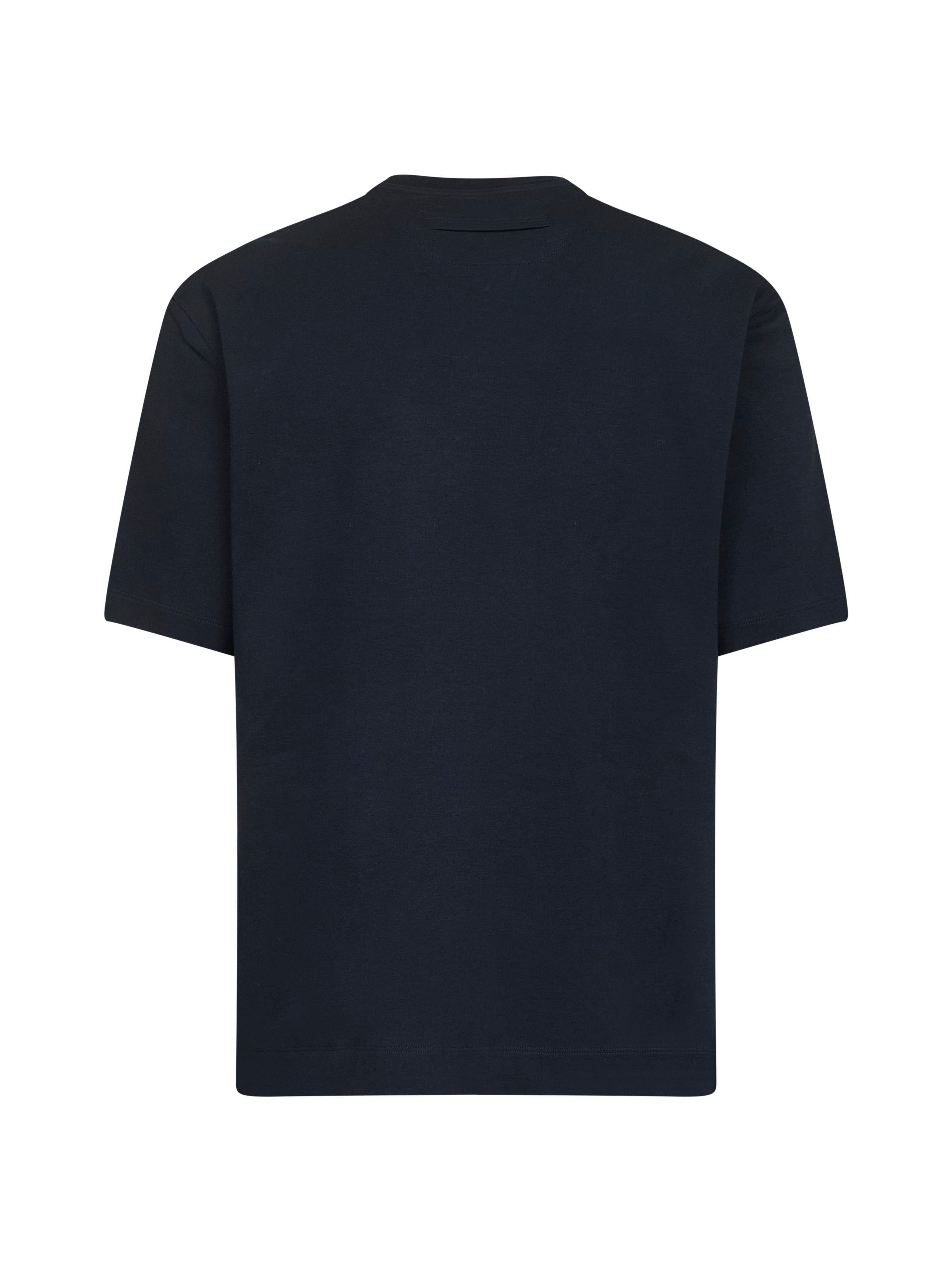 Zegna Men Blue Cotton And Silk Crewneck T-Shirt - 2