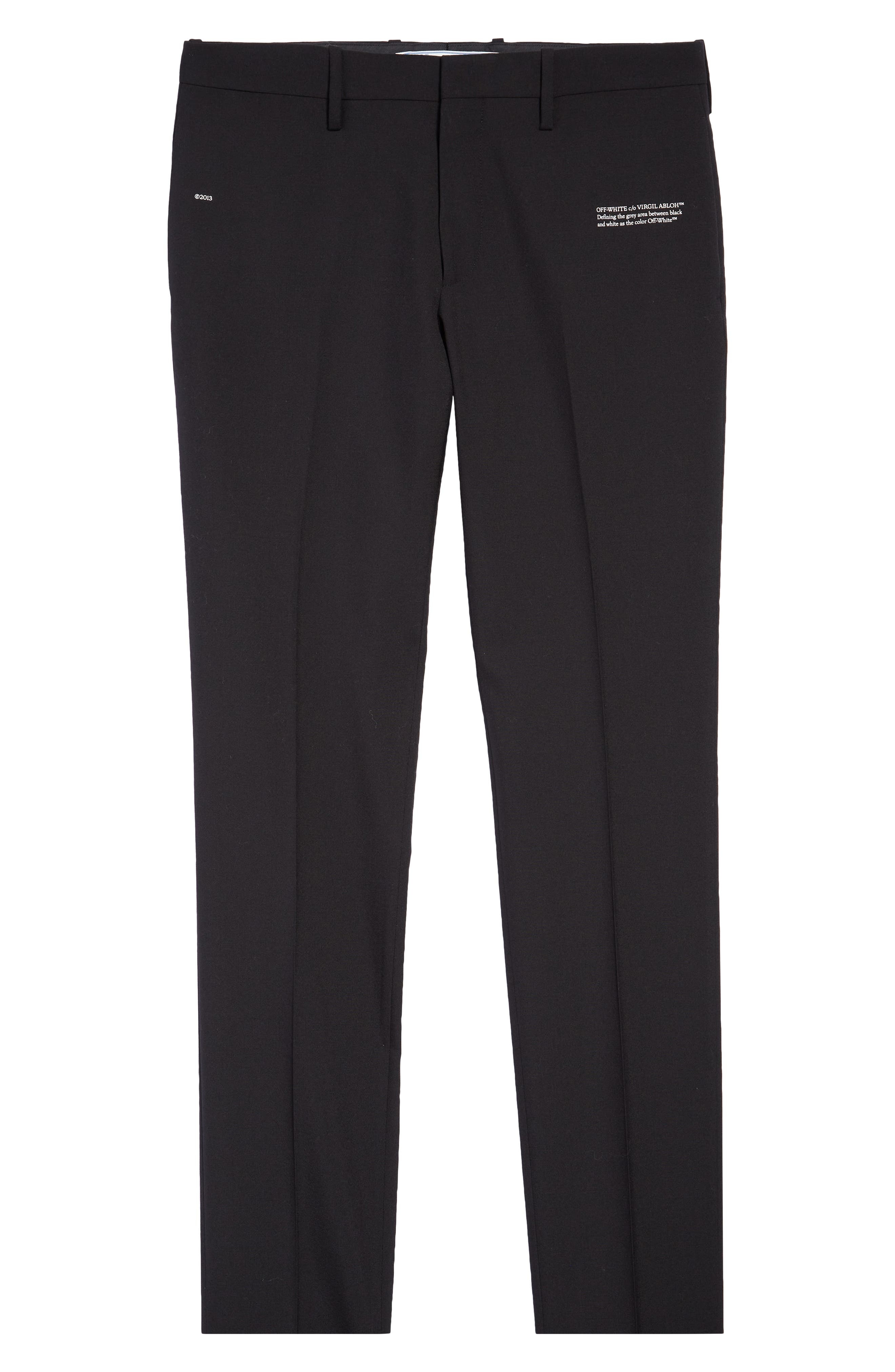Off-White Corp Skinny Virgin Wool Pants in Black/White at Nordstrom - 6