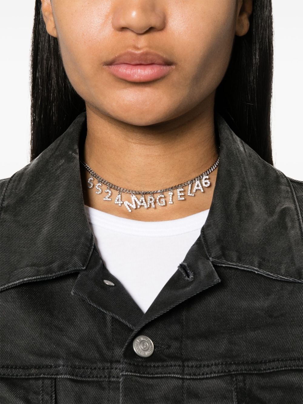 logo-charm chain-link necklace - 2