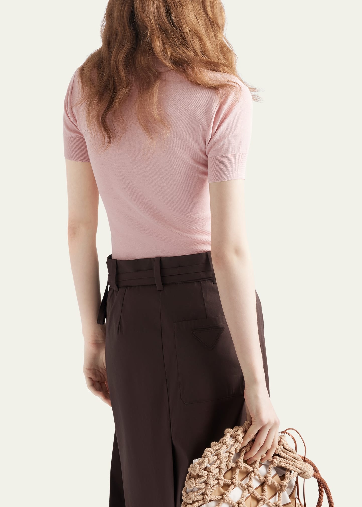 Silk-Cotton Short-Sleeve Sweater - 3