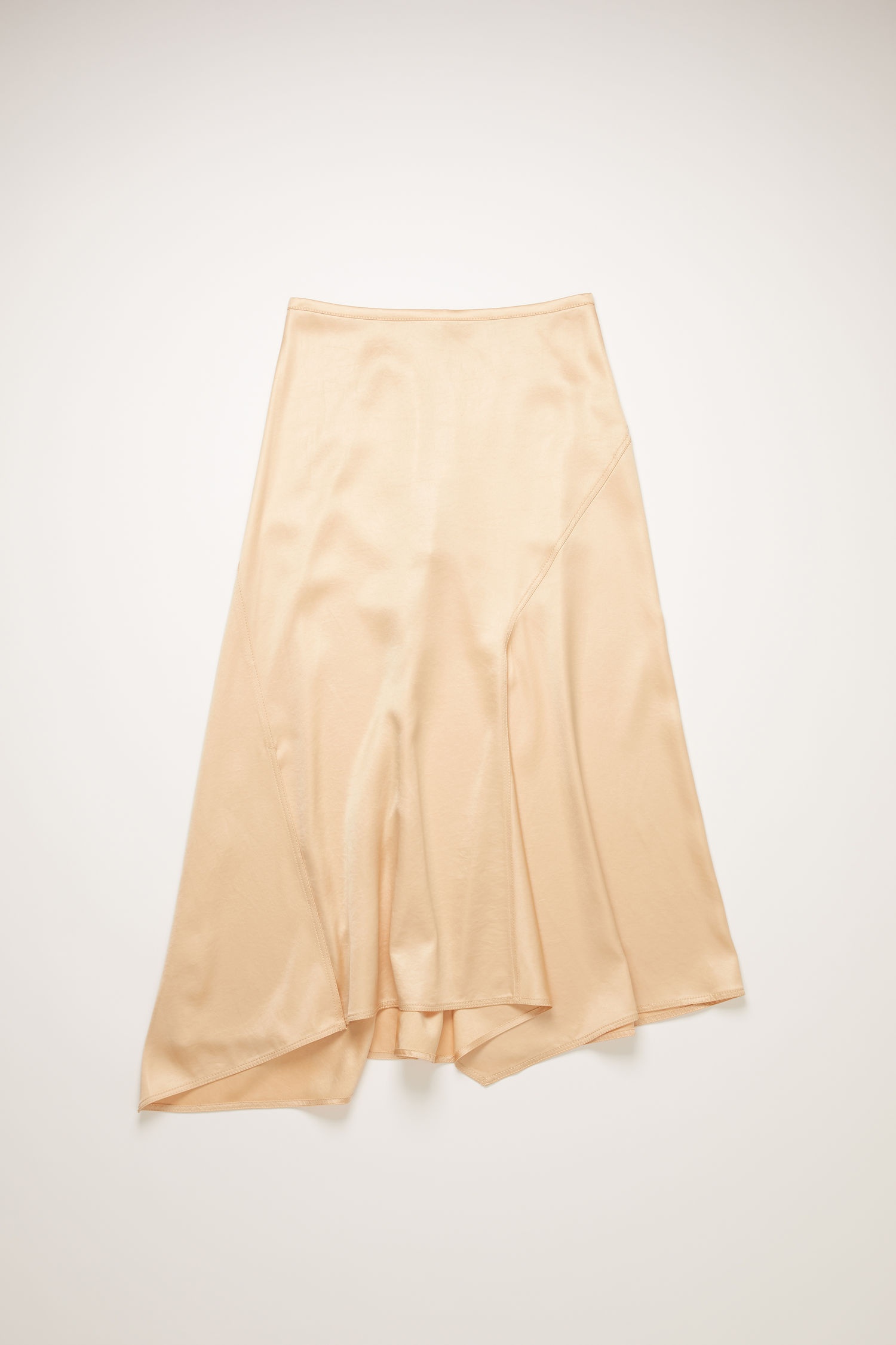 Bias-cut satin skirt pale orange - 5