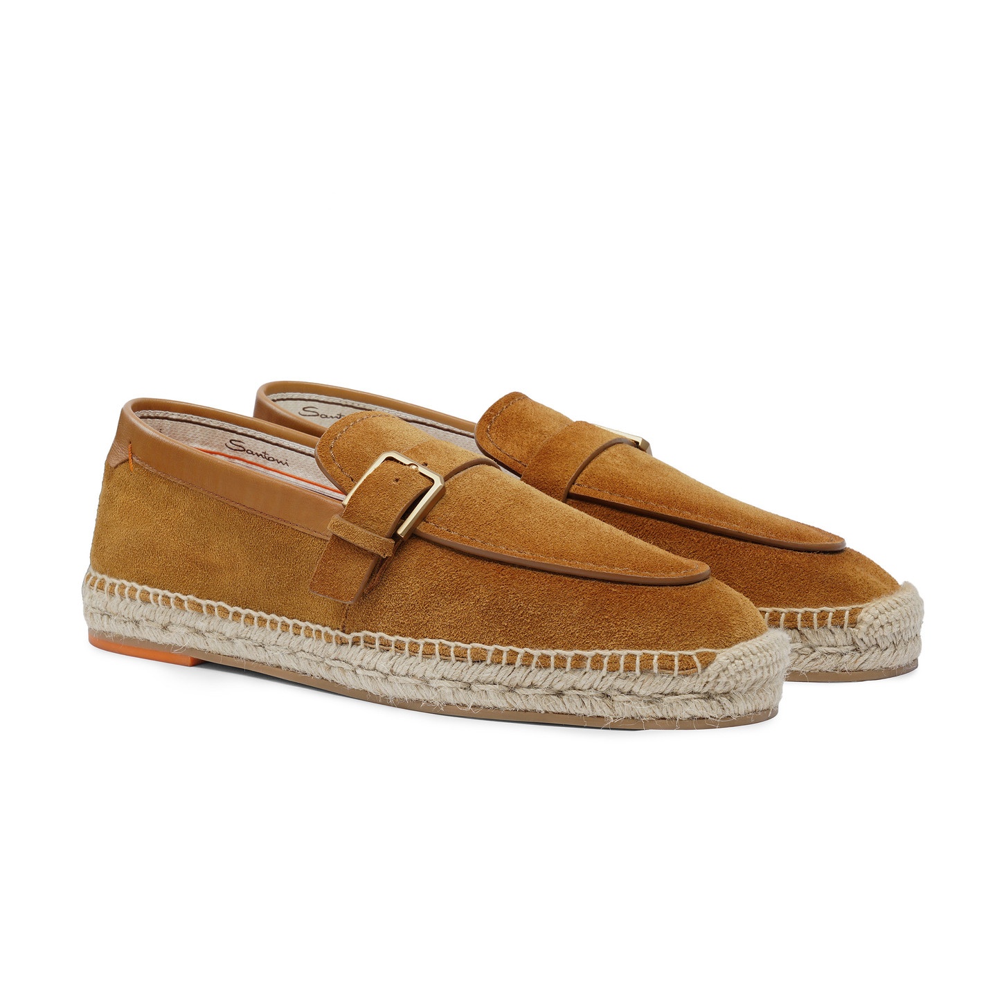 Men's brown suede single-buckle espadrillas - 3