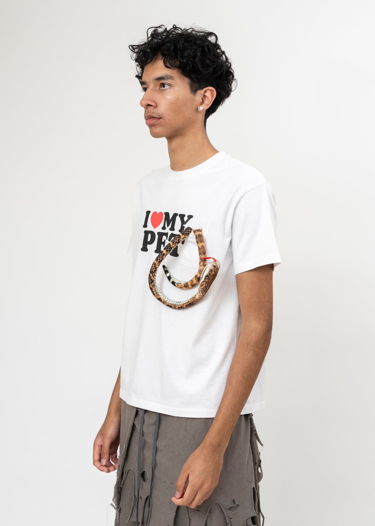 White DOUBLET I Love My Pet Oversized T-shirt - 2
