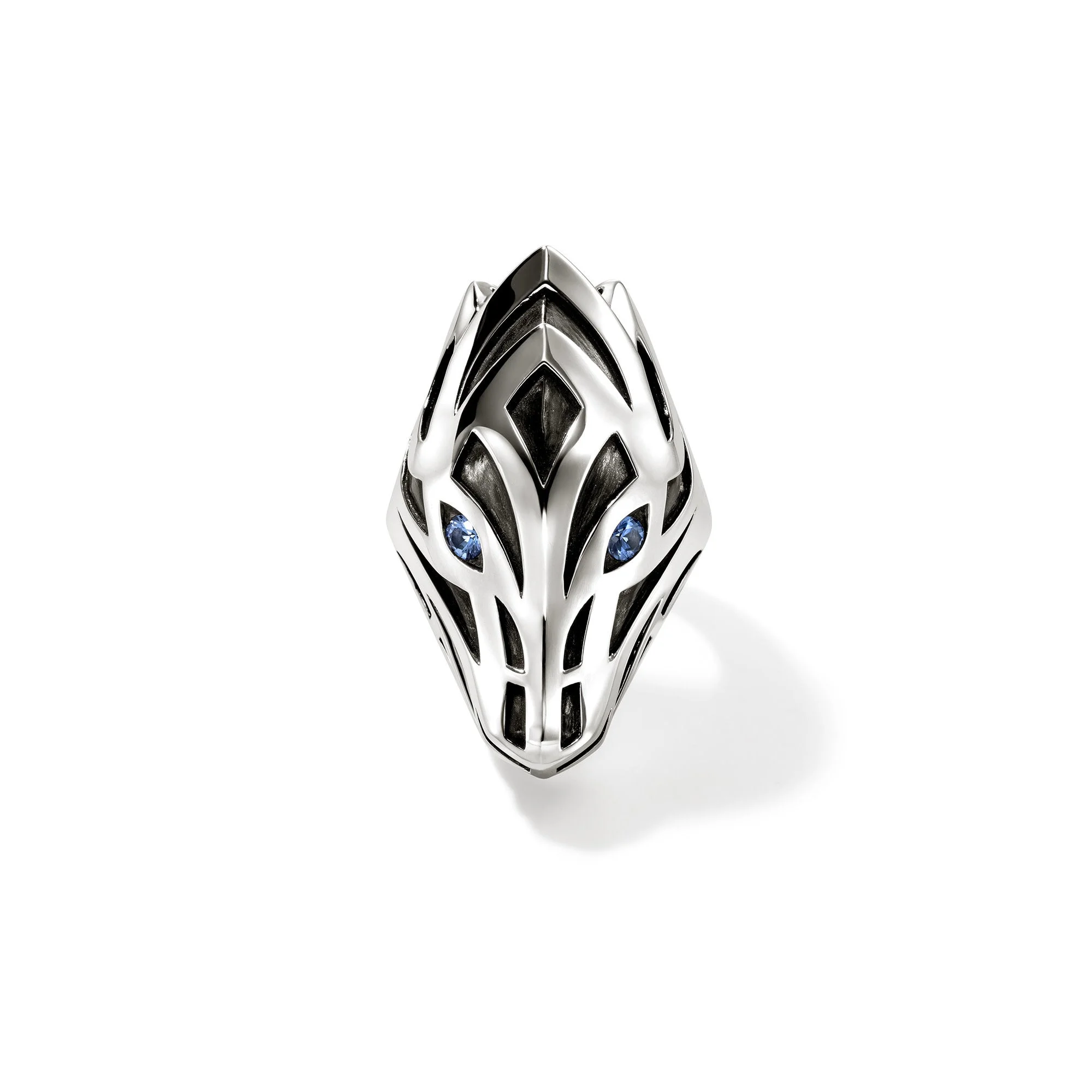 Naga Ring, Sterling Silver, Blue Sapphire - 1