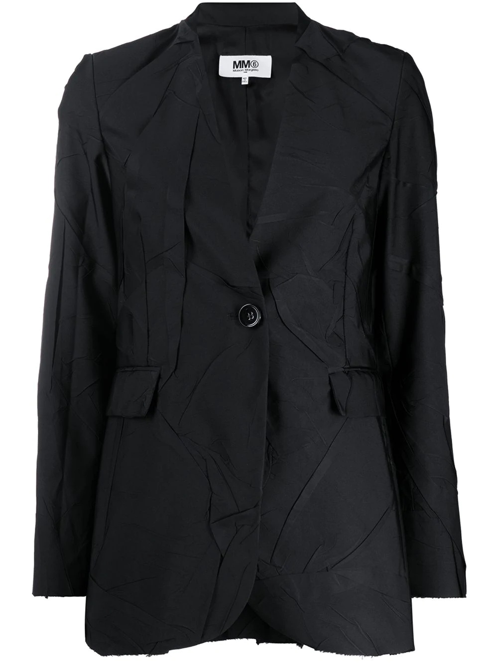 crinkled buttoned blazer - 1